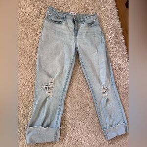 Levi's Light Blue Ripped Boyfriend Jeans